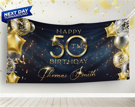 Birthday Banner, 50th Birthday Banner, Custom Vinyl Banner, Business ...