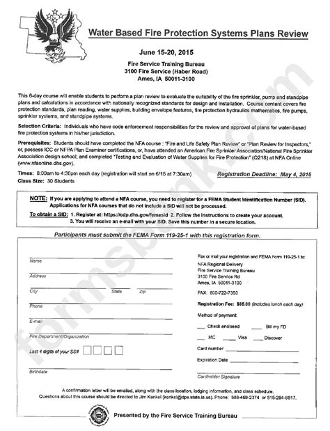 Fema Training Course Registration Form printable pdf download