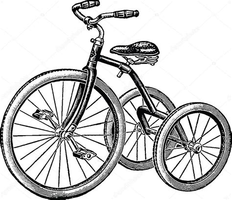 Images: tricycle for drawing | Vintage drawing tricycle — Stock Photo ...