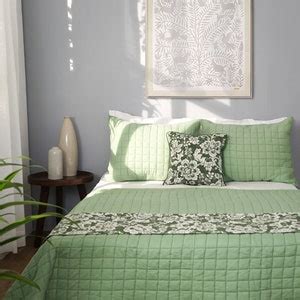 SAGE GREEN Cotton Quilt With 2 Coordinated Pillow Cases Sizes - Etsy