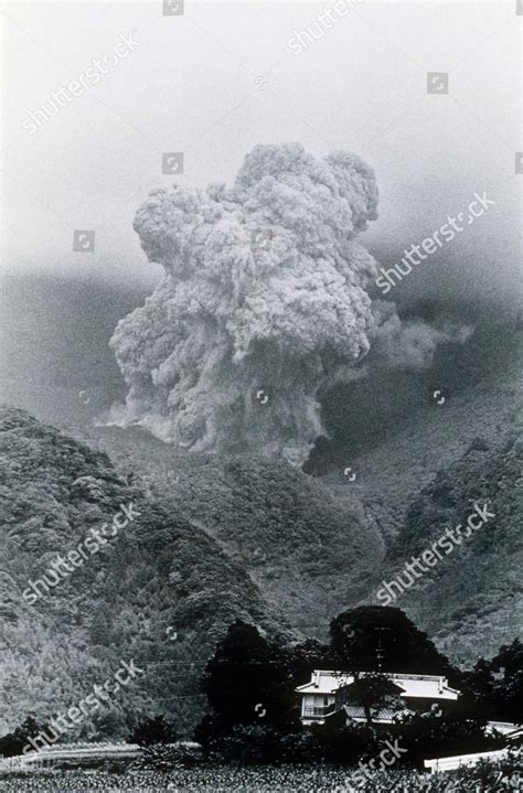 Plume Volcanic Ash Rising Mount Unzen Editorial Stock Photo - Stock ...