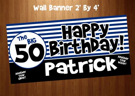 Happy Birthday Personalized Banner, 50th Birthday Banner for Party, OH ...