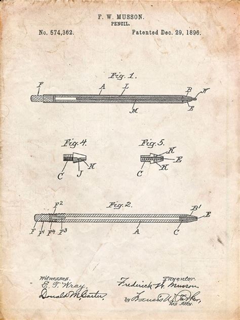 Somerset House - Images. PP984-VINTAGE PARCHMENT PENCIL PATENT POSTER