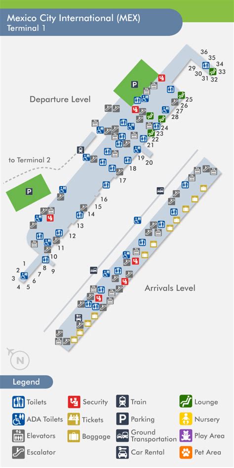 Mexico City Airport Terminal Map - Washington Map State