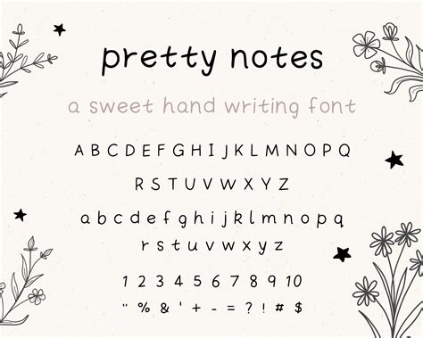 Pretty note handwriting font. The instructions for installing the font ...