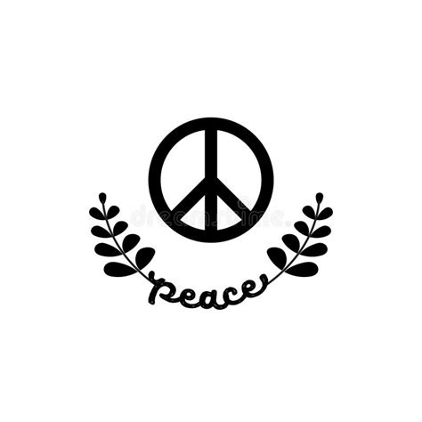 Peace Symbol Vector Illustration, Black and White Stock Illustration ...