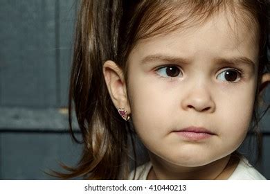 Little Girl Funny Face Closeup Childhood Stock Photo 410440213 ...