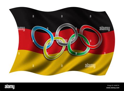 Flag of Germany with olympic symbol Stock Photo - Alamy