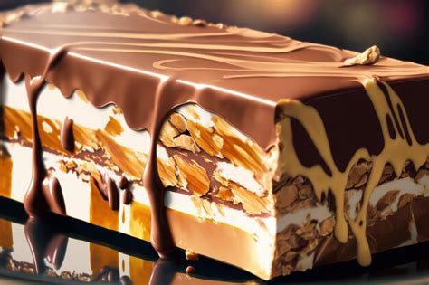 Premium AI Image | Image of a nougat candy bar in close up