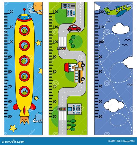 Meter Wall Or Height Chart With Boy And Puppy Vector Illustration ...