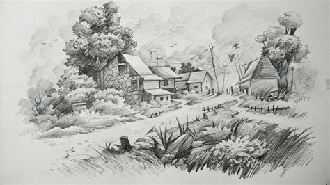 Simple Pencil Drawing Of Landscapes