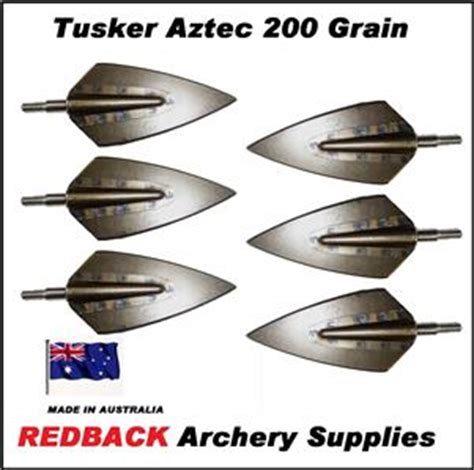 Tusker Aztec 200 grain screw on Broadheads Pack of 6 for arrows | eBay