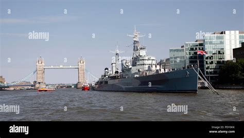 Tower Bridge and the HMS Belfast Stock Photo - Alamy