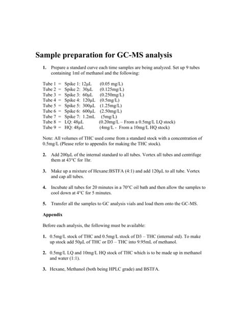 Sample preparation for GC