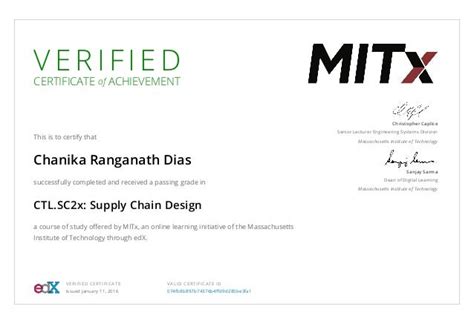 MITx CTL - Supply Chain Design Certification