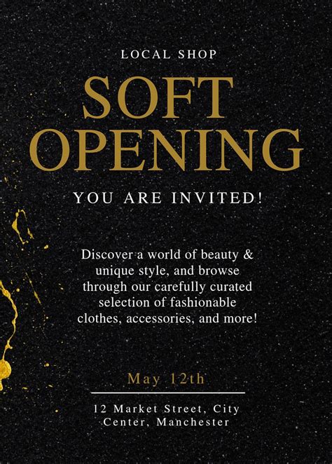 Soft opening invitation template, editable | Free Editable Template ...