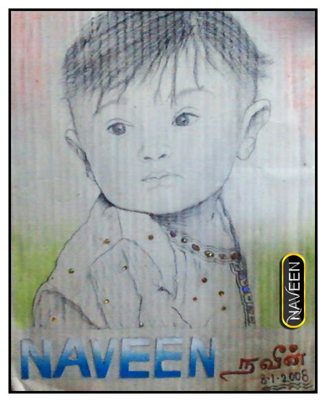 Pencil Sketch of a Baby Boy - Desi Painters