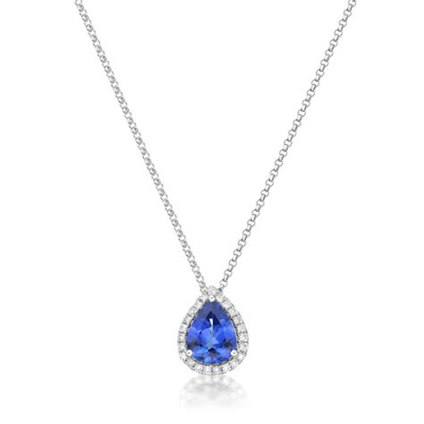 Pear Shaped Tanzanite & Diamond Pendant