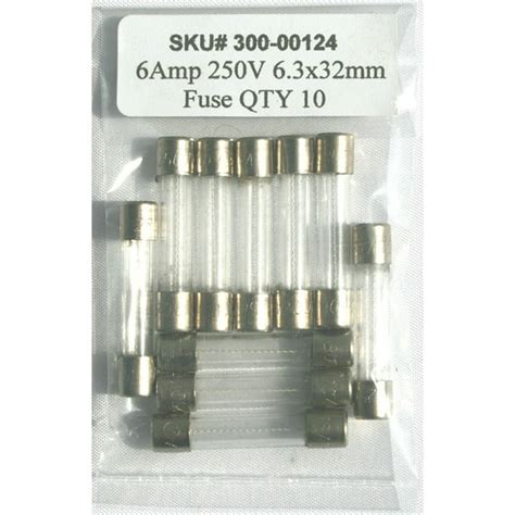 6 amp 250v / 6.3x32mm fuse / 6AMP 250 volts / Fast Blow / Lot of 10 ...