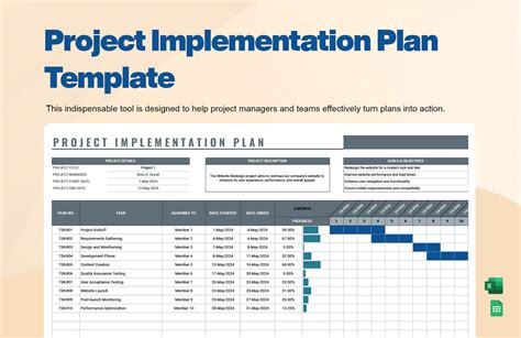 Project Implementation Plan Template in Excel, Google Sheets - Download ...