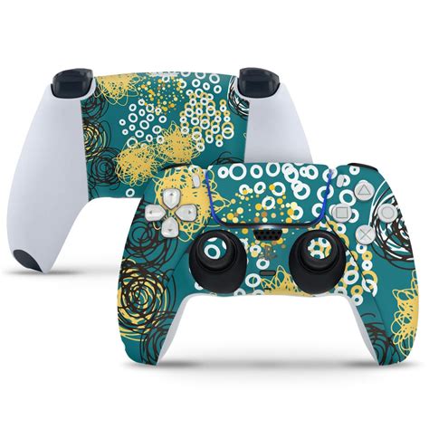 PlayStation 5 Controller Skin - Black Yellow Spirals – SkinsLegend