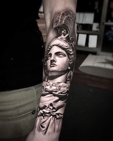 Greek Goddess Athena Statue Tattoo - annighoul