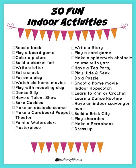 30 Fun Indoor Activities | It's a Lovely Life!