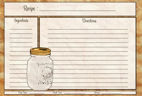 Word recipe card template - plmpedia