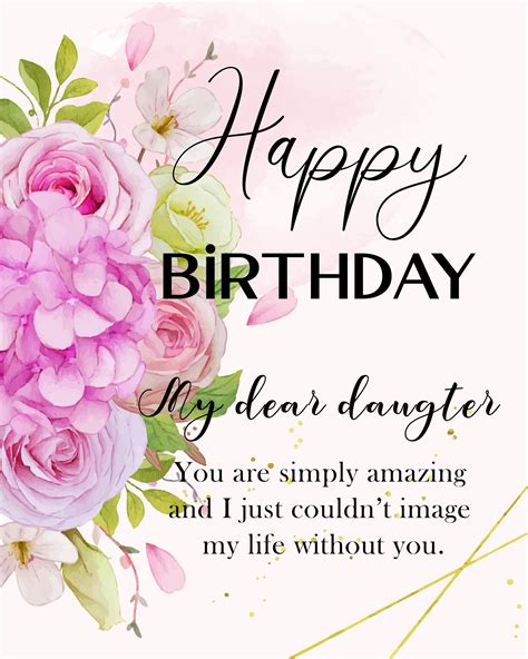 Free Happy Birthday Image For Daughter With Flowers - birthdayimg.com