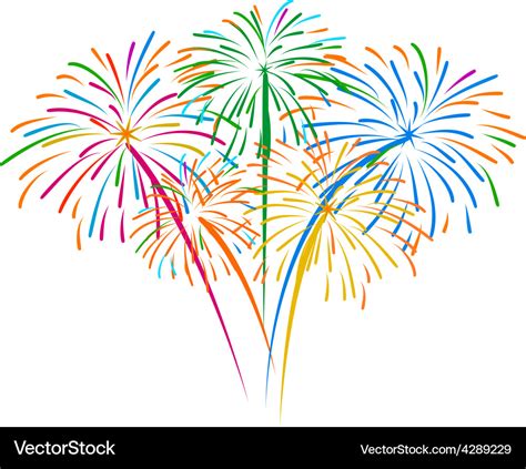 Fireworks on white background Royalty Free Vector Image