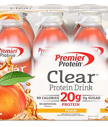 Premier Protein Clear Drinks Peach 6 CT 16.9 oz | Body Building ...