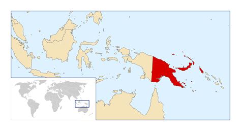 Large location map of Papua New Guinea | Papua New Guinea | Oceania ...