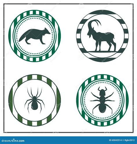 Animal badges stock vector. Illustration of download - 65042514