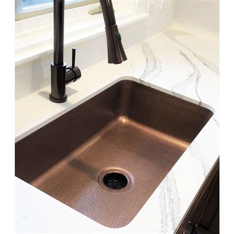 SINKOLOGY Orwell 18-in x 30-in Antique Copper Single-Basin Undermount ...