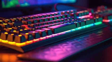 Premium Photo | Mechanical gaming keyboard neon keyboard gaming ...