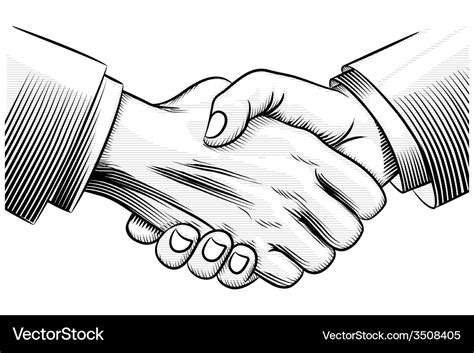 Sketch handshake Royalty Free Vector Image - VectorStock