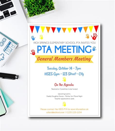 Editable Meeting Announcement Flyer, Easy to use Template, Edit ...