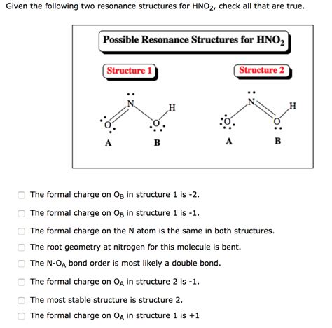 Solved Given the following two resonance structures for | Chegg.com