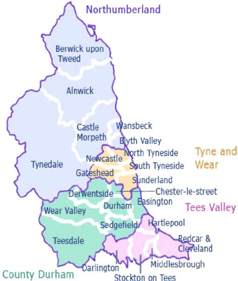 Map of North East England. Source: One North East. | Download ...