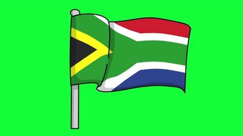 2d South Africa Flag Animation Green Stock Footage Video (100% Royalty ...