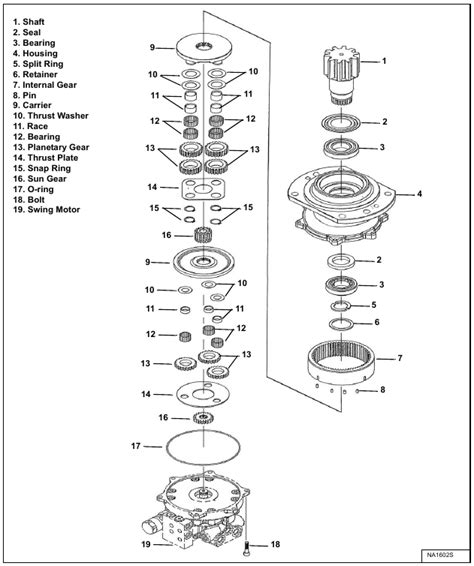 BobCat E35 - SWING MOTOR (DRIVE CARRIER) - Parts Identification