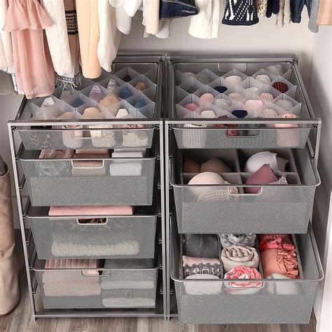 Closet Drawers - Elfa Platinum Mesh Closet Drawers Solution ...