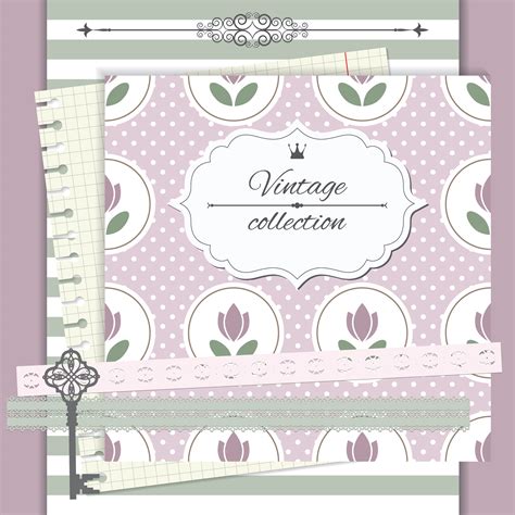 Vintage Scrapbook Notebook Cover Design 669733 Vector Art at Vecteezy