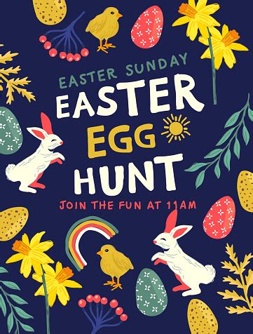 Easter Egg Hunt Background Layout Stock Illustration - Download Image ...