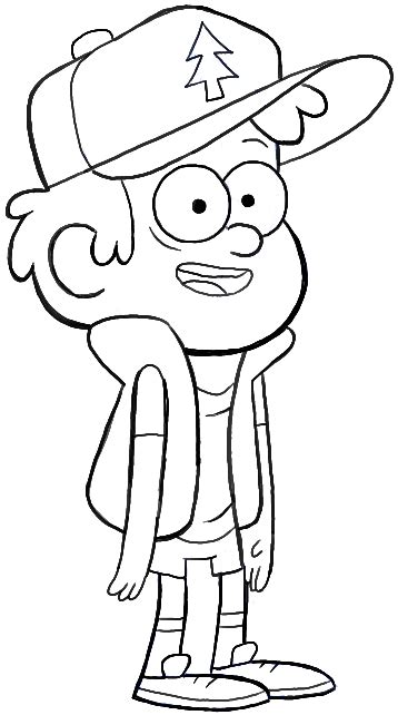 How to Draw Dipper Pines from Gravity Falls with Step by Step Drawing ...