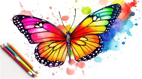 Colorful Butterflies Drawings