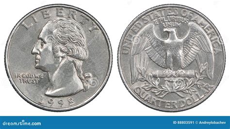 Quarter dollar coin stock image. Image of isolated, dime - 88803591