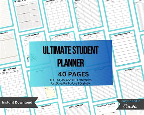 Printable Student Planner Student Planner Student Planner Printable ...