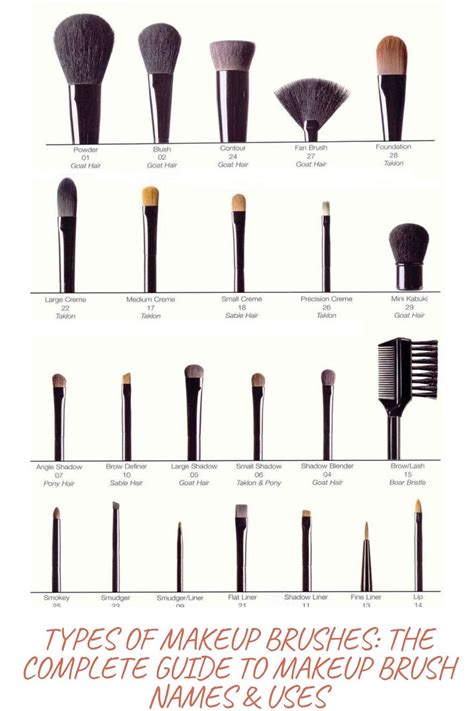 TYPES OF MAKEUP BRUSHES: THE COMPLETE GUIDE TO MAKEUP BRUSH NAMES ...