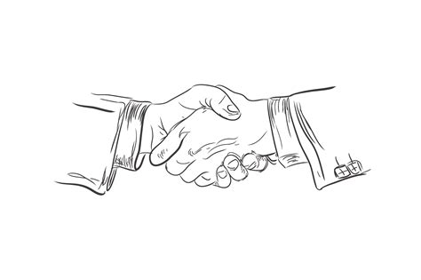 Business handshake, sketch | Illustration, Vector illustration ...